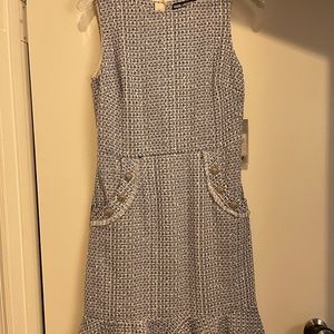 Karl Lagerfeld Navy/White Houndstooth Dress